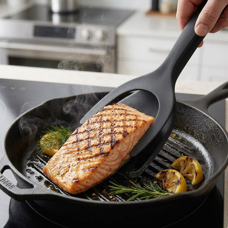 Yummolocosh Silicone Grip & Flip Spatula: The Ultimate Multi-Functional Tongs for Precision Cooking and Effortless Serving